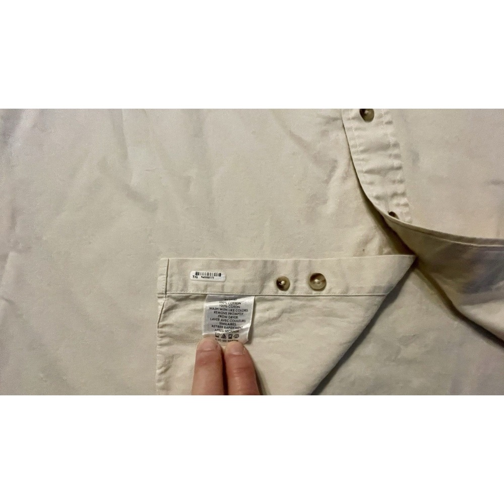 Pendleton Solid Cream Shirt Large L 100% Cotton R… - image 6